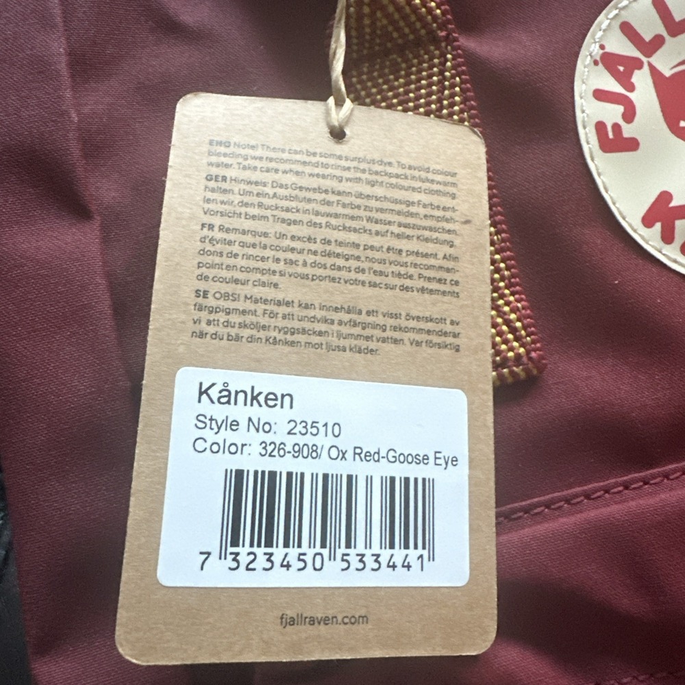 NWT Fjallraven backpack in Oxblood - Picture 6 of 9
